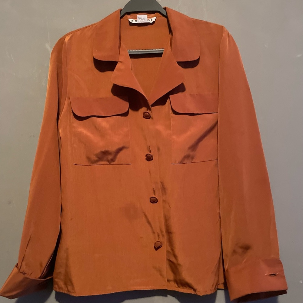 Cinnamon Color Polyester Blouse